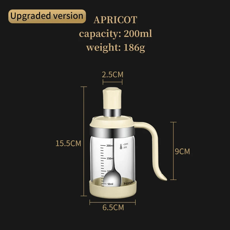 1pc Glass Transparent Spice Seasoning Bottle with Spoon Eco-Friendly Kitchen Supplies Sugar Salt And Pepper Container Clickngo24