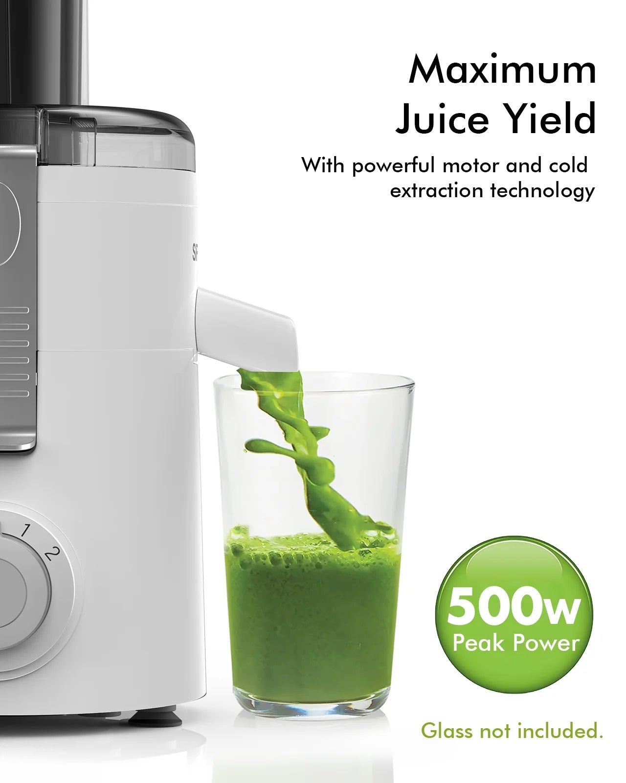 Centrifugal Juice Extractor Compact 3-Speed Fruit & Vegetable Juicer Easy-Clean User-Friendly White Stainless Steel Blade Clickngo24