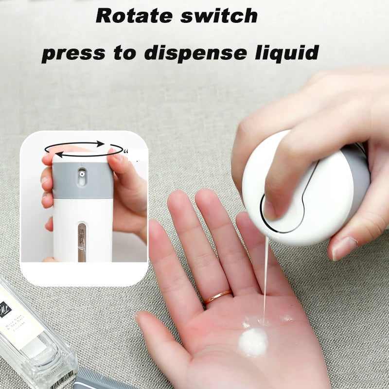 4-in-1 Travel Liquid Dispenser Split Bottle Refillable Shampoo Lotion Shower Gel Soap Container Press Sub-bottle 30ml