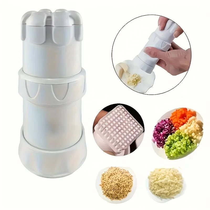 1PC Mini Multifunctional Chef Garlic Press Manual Peeler/Masher/Grinder Kitchen Tool - Plastic Material No Electric Required