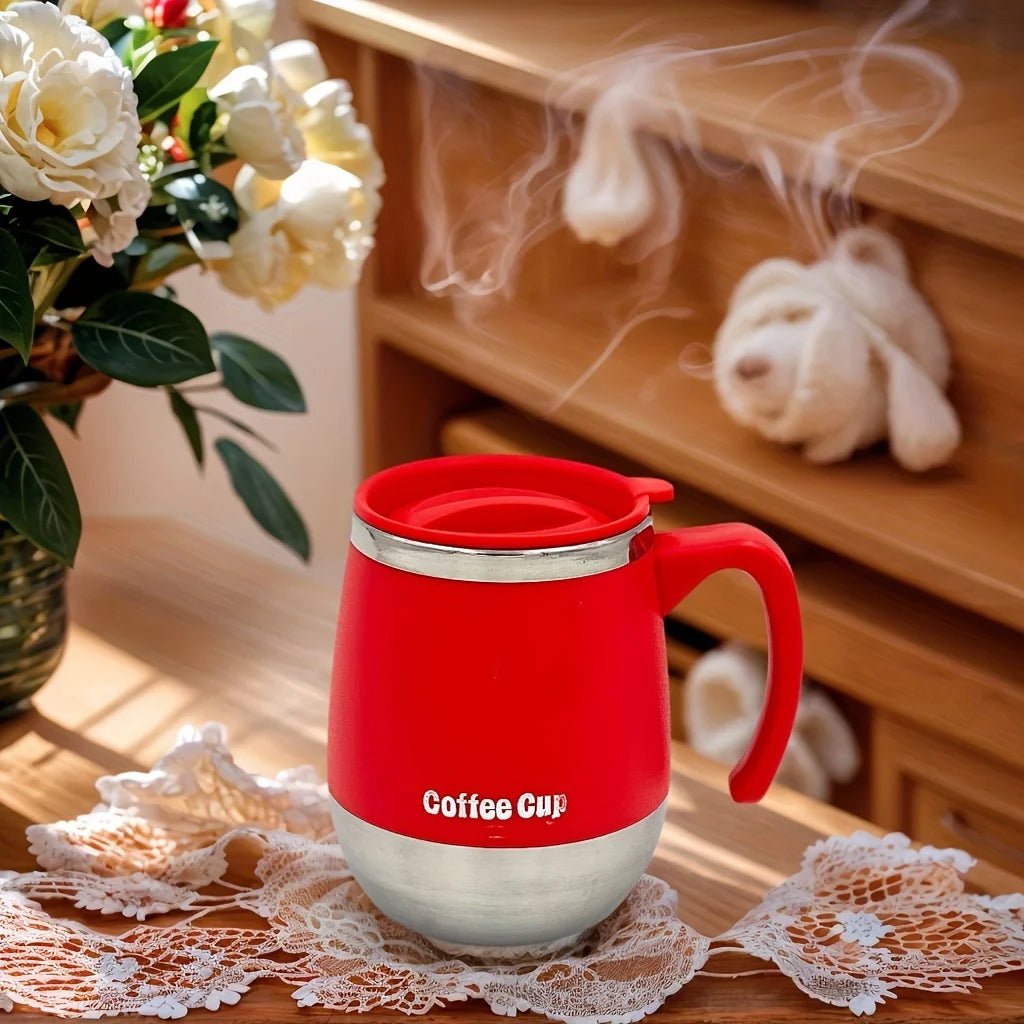 500ml Stainless Steel Vacuum Insulated Mug with Spill-Proof Lid And Handle Dual-Layer Thermal Coffee Cup for Hot & Cold Beverages Clickngo24