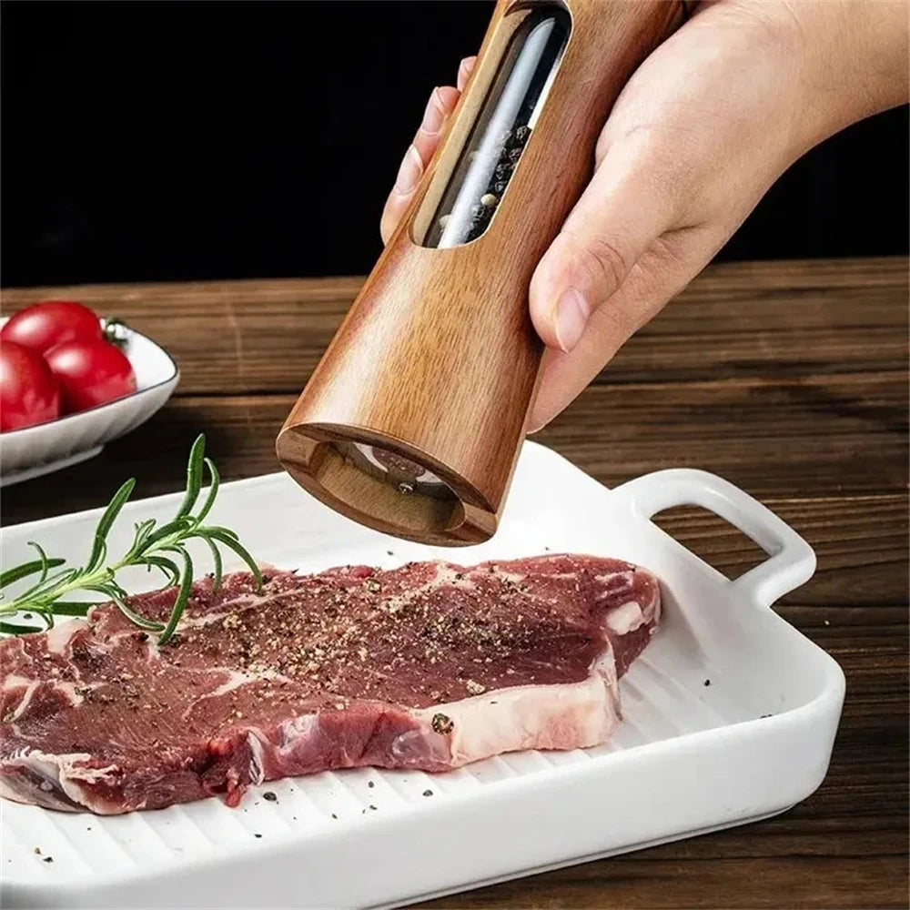 1/2PCS Wooden Pepper Grinder Salt Mill Adjustable Spice Grinding Kitchen Cooking Tool