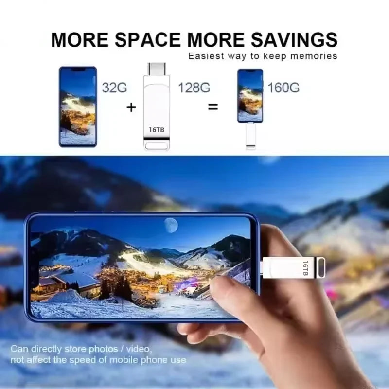 New High Speed Transfer Metal Memory Card Flash Drive Waterproof Durable 2TB USB 3.2 Flash Drive Brand Metal USB Drive New