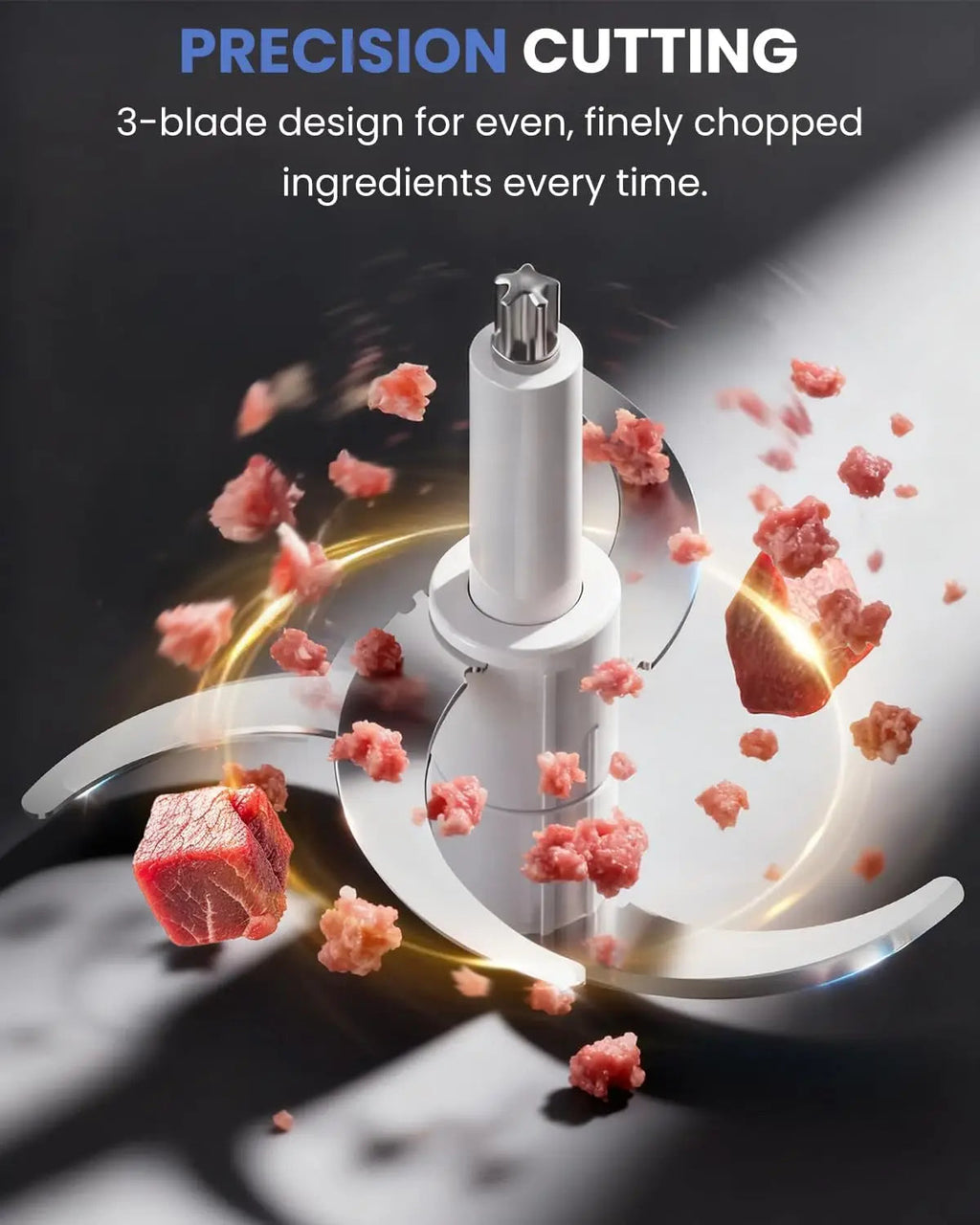 10 Cup Electric Food Processor Chopper 600W Meat Grinder Mini Stainless Steel for Home Use with Container Clickngo24