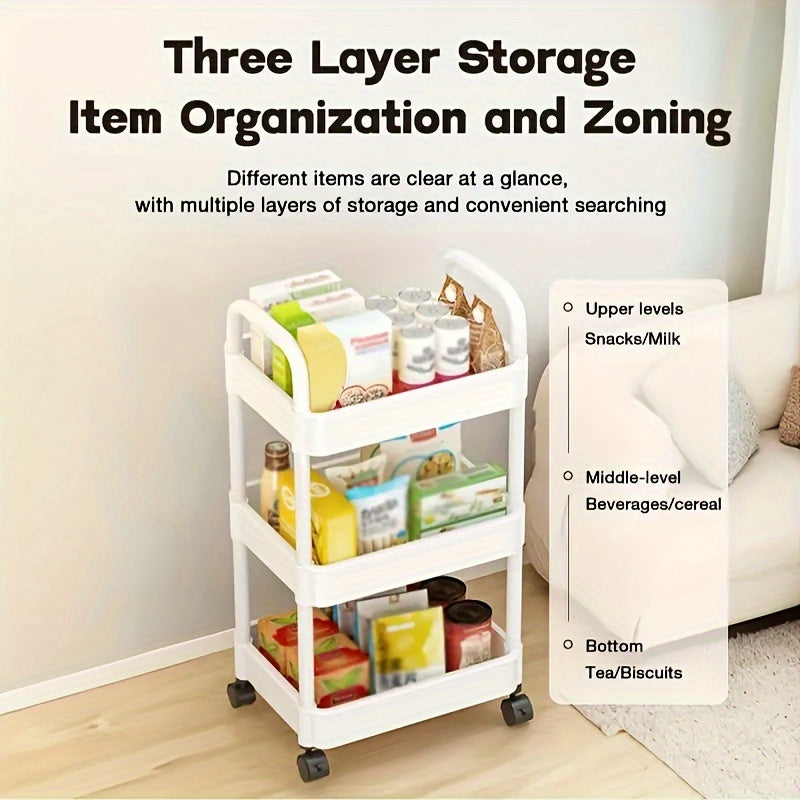 Compact 4-Tier Rolling Storage Cart: Versatile Black Organizer for Bedroom Kitchen Bathroom Easy Assembly Ideal for Medical Supplies Clickngo24