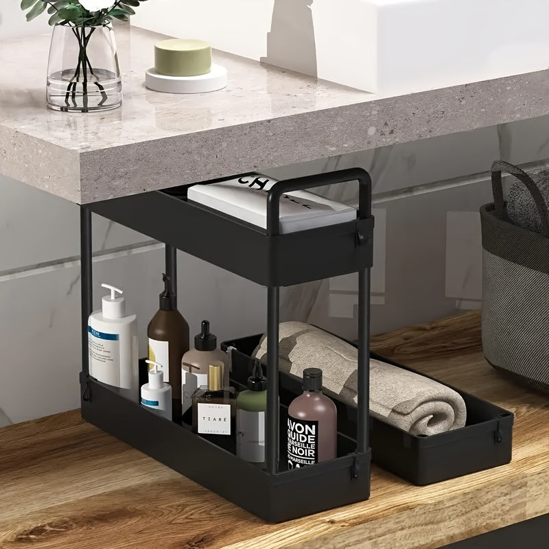 Compact 4-Tier Rolling Storage Cart: Versatile Black Organizer for Bedroom Kitchen Bathroom Easy Assembly Ideal for Medical Supplies Clickngo24
